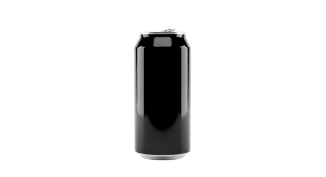 Black beverage can isolated PNG with Transparent Background