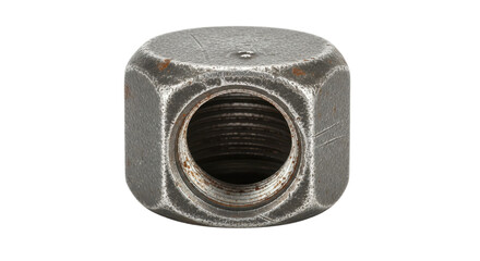 Metal nut close up isolated PNG with Transparent Background