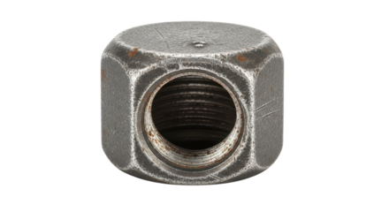 Metal nut close up isolated PNG with Transparent Background