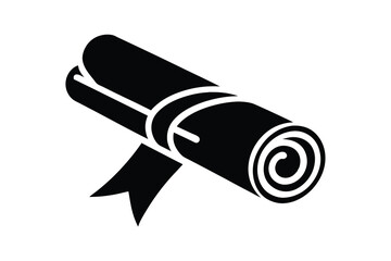 Diploma scroll tied with a ribbon isolated on a white background