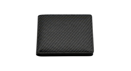 Fototapeta premium Black carbon fiber wallet for financial security isolated PNG with Transparent Background