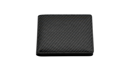 Black carbon fiber wallet for financial security isolated PNG with Transparent Background