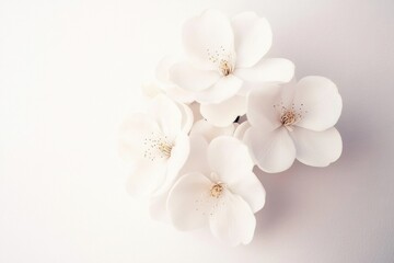 Obraz premium Close-up bunch white flowers plain background are arranged Pastel peony