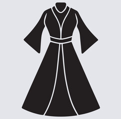 protective gown  silhouette vector art illustration, vector illustration of a fashion dress
