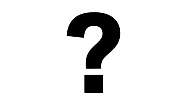 Black Question Mark isolated PNG with Transparent Background