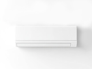 Modern air conditioner with origami birds isolated on white background