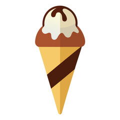 Realistic ice cream cone vector high detail illustration scalable food graphic isolated on white background