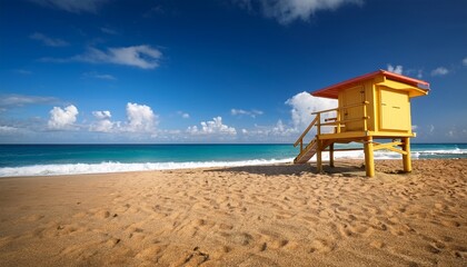 lifeguard hut on arroyo beach puerto rico usa