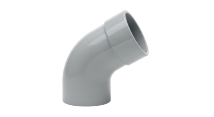 PVC pipe elbow fitting for plumbing projects isolated PNG with Transparent Background