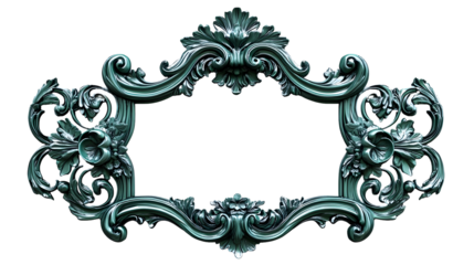 Ornate green rococo style frame with elaborate details