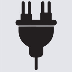 power plug stencil icon silhouette vector art illustration, electric plug and socket