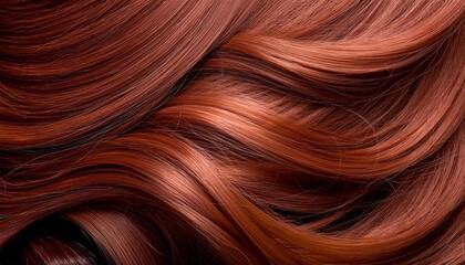 extreme close up of auburn hair