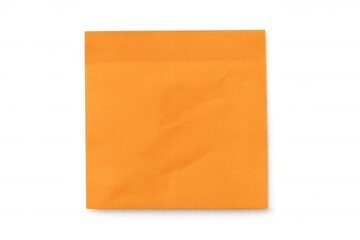 Orange sticky note, blank square paper providing space for important reminder, message, or information