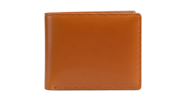Tan leather wallet for men isolated PNG with Transparent Background