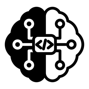 AI Coding Icon Isolated on Transparent Background. Programming and Software Development Vector Illustration for Web, App, and Technology Design