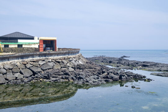 Coastal House above Seawall