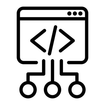 Coding Icon Isolated on Transparent Background. Programming and Software Development Vector Illustration for Web, App, and Technology Design