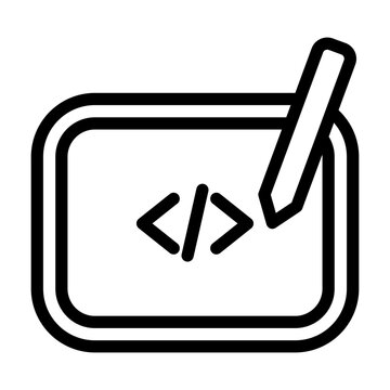 Coding Icon Isolated on Transparent Background. Programming and Software Development Vector Illustration for Web, App, and Technology Design