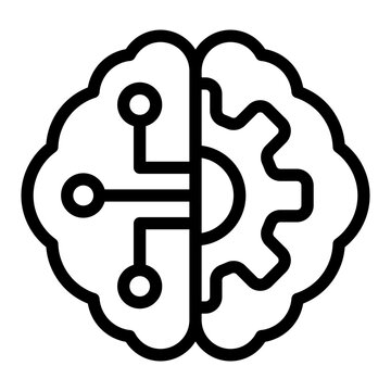 AI Coding Icon Isolated on Transparent Background. Programming and Software Development Vector Illustration for Web, App, and Technology Design
