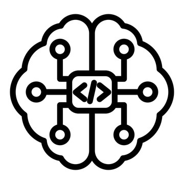 AI Coding Icon Isolated on Transparent Background. Programming and Software Development Vector Illustration for Web, App, and Technology Design