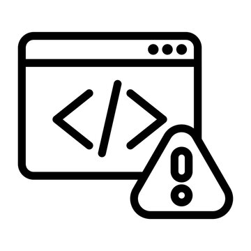 Coding Error Icon Isolated on Transparent Background. Programming and Software Development Vector Illustration for Web, App, and Technology Design