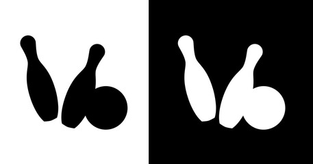 black and white illustration of bowling icon