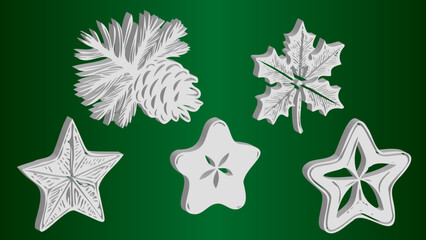 3D Vector Applications of New Year's Symbols