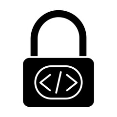 Coding Lock Icon Isolated on Transparent Background. Programming and Software Development Vector Illustration for Web, App, and Technology Design