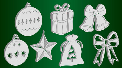 3D Vector Applications of New Year's Symbols