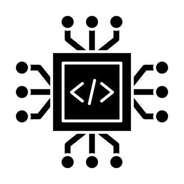 Coding AI Icon Isolated on Transparent Background. Programming and Software Development Vector Illustration for Web, App, and Technology Design