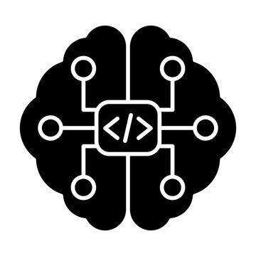 AI Coding Icon Isolated on Transparent Background. Programming and Software Development Vector Illustration for Web, App, and Technology Design