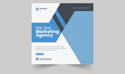 Digital business marketing banner for social media post template, Instagram post design.