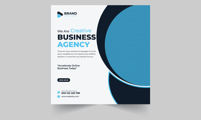 Digital business marketing banner for social media post template, Instagram post design.