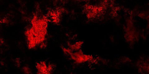 Dark red powder explosion cloud on black background. Abstract red and black grunge texture smoke. smoke fog misty texture overlay on dark black. paranormal red mystic smoke, clouds for movie.