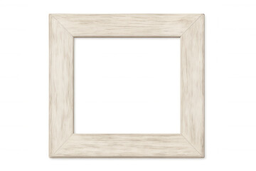 Fototapeta premium White rustic wooden frame with texture on transparent background, classic object for decor or presentation