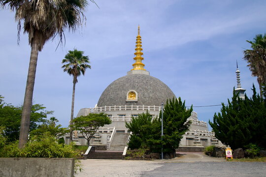 World Peace Stupa with Palms