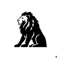 Lion (sitting) on white background