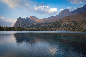 Beautiful view of Alauddin Lake in Fann mountains Tajikistan