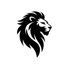 Lion head with flowing mane silhouette