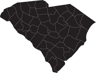 Naklejka premium South Carolina State Isolated Map with County Lines