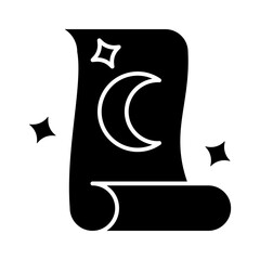 Ancient Scroll Icon Isolated on Transparent Background. Magical and Mystical Vector Illustration for Fantasy, Spiritual, and Halloween Design