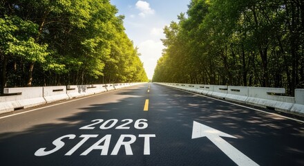 The road ahead to 2026, symbolizing new beginning and future journey