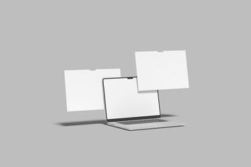 Laptop website presentation blank mockup