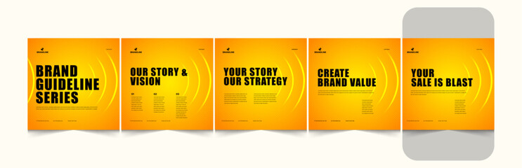 How to Build a Brand Instagram & LinkedIn Carousel Template Set – Editable Social media Carousel Post Design, Step by step guide to write Building Business Banner Layout