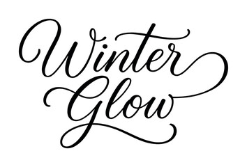 Obraz premium Elegant calligraphy of winter glow text in black script font