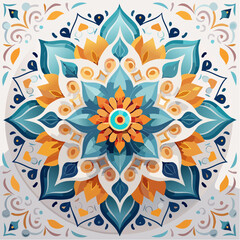 Fototapeta premium Intricate floral mandala with transparent background