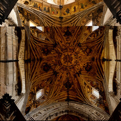 Inside view of the dome and the arches of the New Cathedral Casablanca in Spain