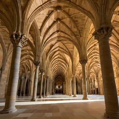 Inside view of the dome and the arches of the New Cathedral Casablanca in Spain