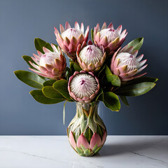 King pro tea flowers in a vase