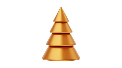 Fototapeta premium Elegant golden Christmas tree for modern holiday designs, add festive cheer with this minimalist tree illustration, perfect for greeting cards and decorations